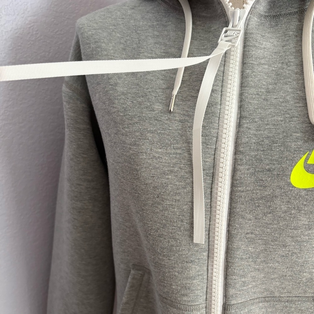 NIKE x SACAI sz M Tech Fleece Jacket Gray White Ruffle Full Zip 716911 - Picture 3 of 15